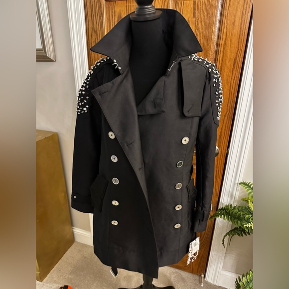 Sam Edelman embellished trench coat. - Picture 1 of 6